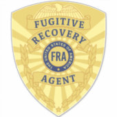 STICKER BADGE DE L'AGENT DE RÉCUPÉRATION FUGITIVE (Devant)