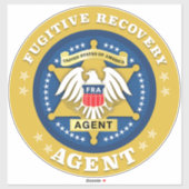 STICKER BADGE DE L'AGENT DE RÉCUPÉRATION FUGITIVE (Feuille)