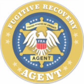 STICKER BADGE DE L'AGENT DE RÉCUPÉRATION FUGITIVE (Devant)