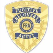 STICKER BADGE DE L'AGENT DE RÉCUPÉRATION FUGITIVE (Devant)