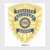 STICKER BADGE DE L'AGENT DE RÉCUPÉRATION FUGITIVE (Feuille)