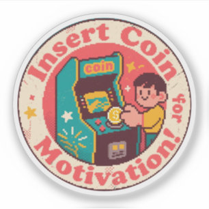 Sticker Badge de pièce d'arcade Pixel Art – Inspiration de
