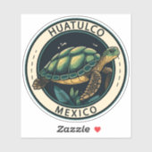 Sticker Badge de tortue Huatulco Mexique (Feuille)