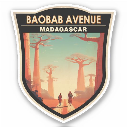 Sticker Badge de voyage de l'avenue Baobab Madagascar (Devant)