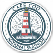 Sticker Badge du Massachusetts de Cape Cod National Seasho (Devant)