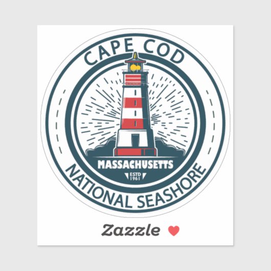 Sticker Badge du Massachusetts de Cape Cod National Seasho (Feuille)