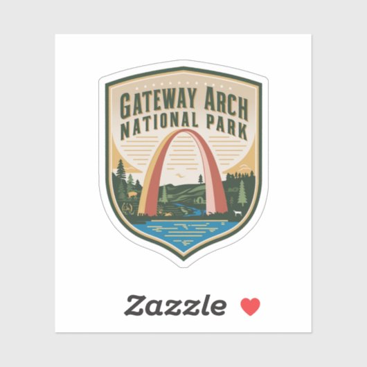 Sticker Badge du parc national Gateway Arch (Feuille)