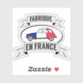 Sticker Badge Oldtimer 2cv fabrique en France (Feuille)