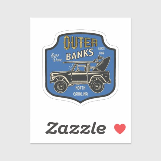 Sticker Badge Outer Banks NC (Feuille)