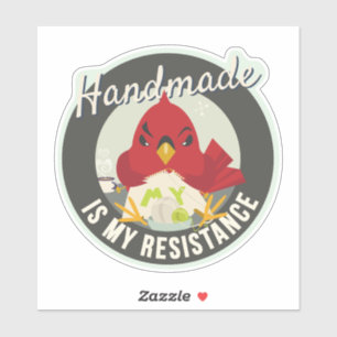 Sticker Badge Rond 'Fait Main est ma Résistance'