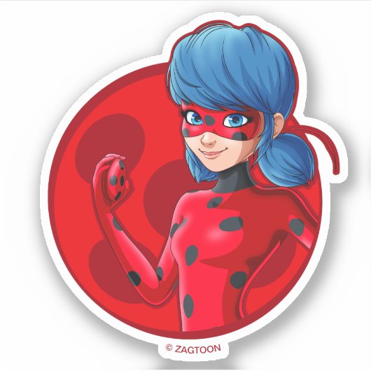 Sticker Badge rouge Ladybug (Devant)