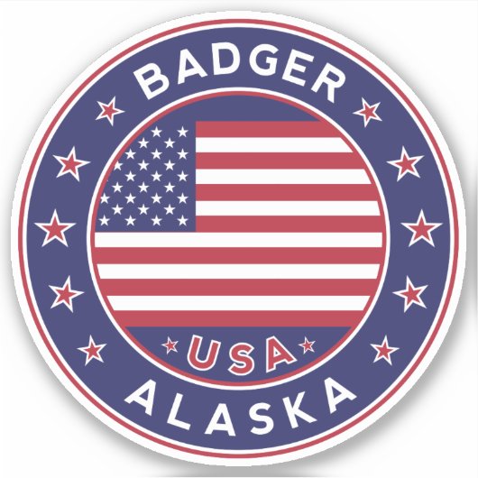 Sticker Badger Alaska, Badger (Devant)