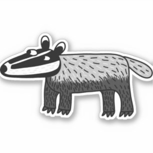 Sticker Badger Cute Wildlife