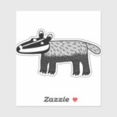 Sticker Badger Cute Wildlife (Feuille)
