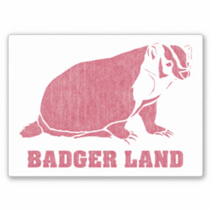 Sticker Badger Land Vintage désorganisé
