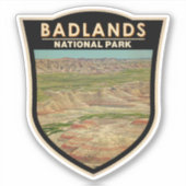 Sticker Badlands National Park Paysage Aquarelle Badlands (Devant)