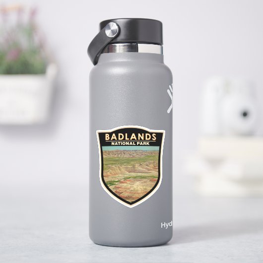 Sticker Badlands National Park Paysage Aquarelle Badlands (HydroFlask)