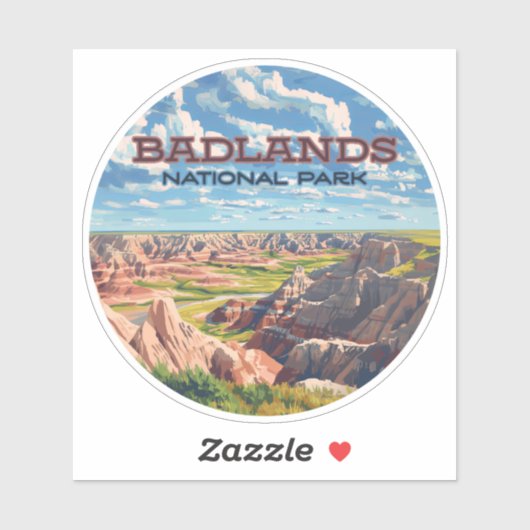 Sticker Badlands National Park South Dakota Landcape (Feuille)