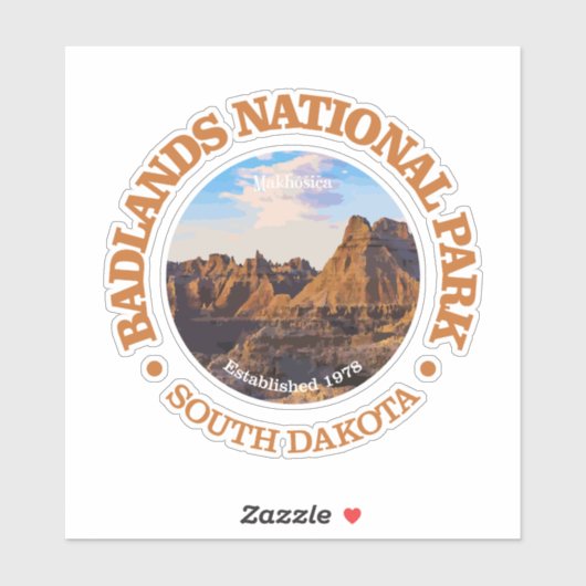 Sticker Badlands NP (rd)2 (Feuille)