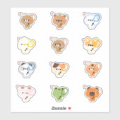 Sticker Badminton animal mou (Feuille)