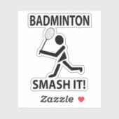 Sticker Badminton Smash It Sports Player Badminton (Feuille)