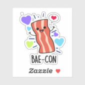 Sticker Bae-con Funny Bacon Pun (Feuille)