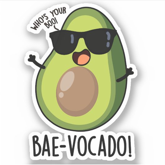 Sticker Bae-vocado Amusant Avocado Pun (Devant)