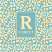 Sticker Bagage Motif de canard bleu oeuf et feuille de crè (Devant)