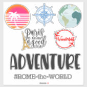 Sticker Bagages de voyage assortis (Feuille)