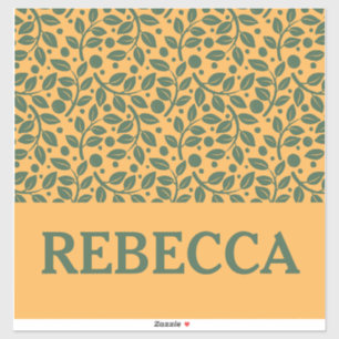 Sticker Bagages Motif orange et feuille verte