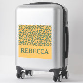 Sticker Bagages Motif orange et feuille verte (Sur valise)