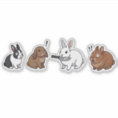Sticker Bagarre Drôle de Lapin (Devant)