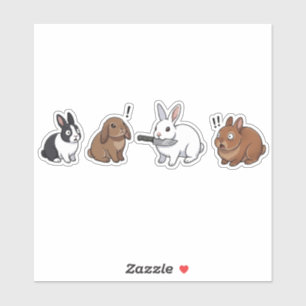 Sticker Bagarre Drôle de Lapin