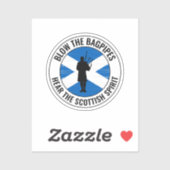 Sticker Bagpipe Player Musical Bagpiper Scottish Funny (Feuille)