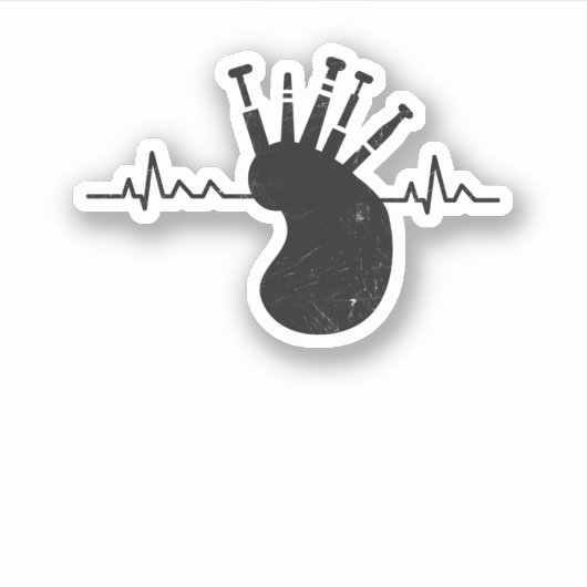 Sticker Bagpipes Pulse Scotland Hearbeat (Devant)