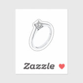 Sticker Bague de fiançailles en diamant (Feuille)