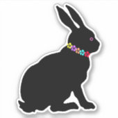 Sticker Bague de fleurs en silhouette noire printemps (Devant)