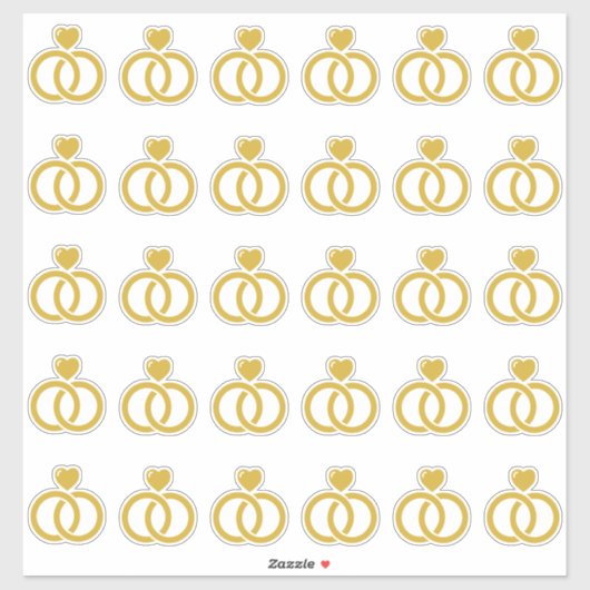 Sticker Bague Mariage moderne Kiss-Cut (Feuille)