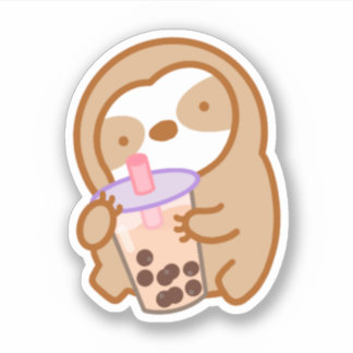 Sticker Baguette à thé au lait Boba mignonne