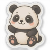 Sticker Baguette adorable Kawaii Panda - animal mignon (Devant)