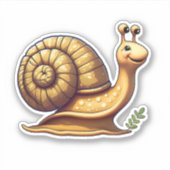 Sticker Baguette autocollante de caricature d'escargot (Devant)