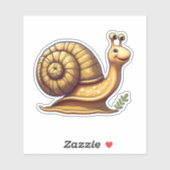 Sticker Baguette autocollante de caricature d'escargot (Feuille)