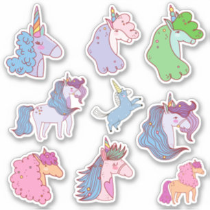 Sticker Baguette autocollante pastel unicorns