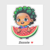 Sticker Baguette d'autocollant mignon à la pastèque (Feuille)