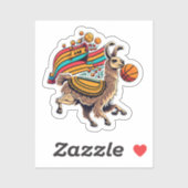 Sticker Baguette de basket Cute Llama (Feuille)