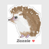 Sticker Baguette de bouteille d'eau de hérisson mignonne (Feuille)