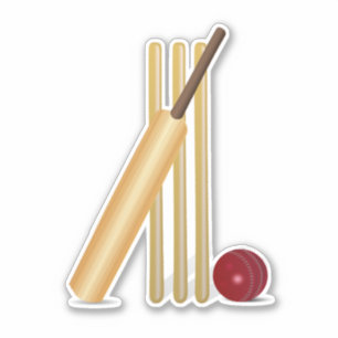 Sticker Baguette de cricket, de wicket et de balle