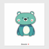 Sticker Baguette de dessin animé d'ours blanc mignon (Feuille)