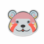 Sticker Baguette de dessin animé d'ours blanc mignon (Devant)