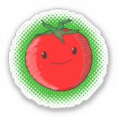 Sticker Baguette de dessin de tomate de caricature mignonn (Recto)